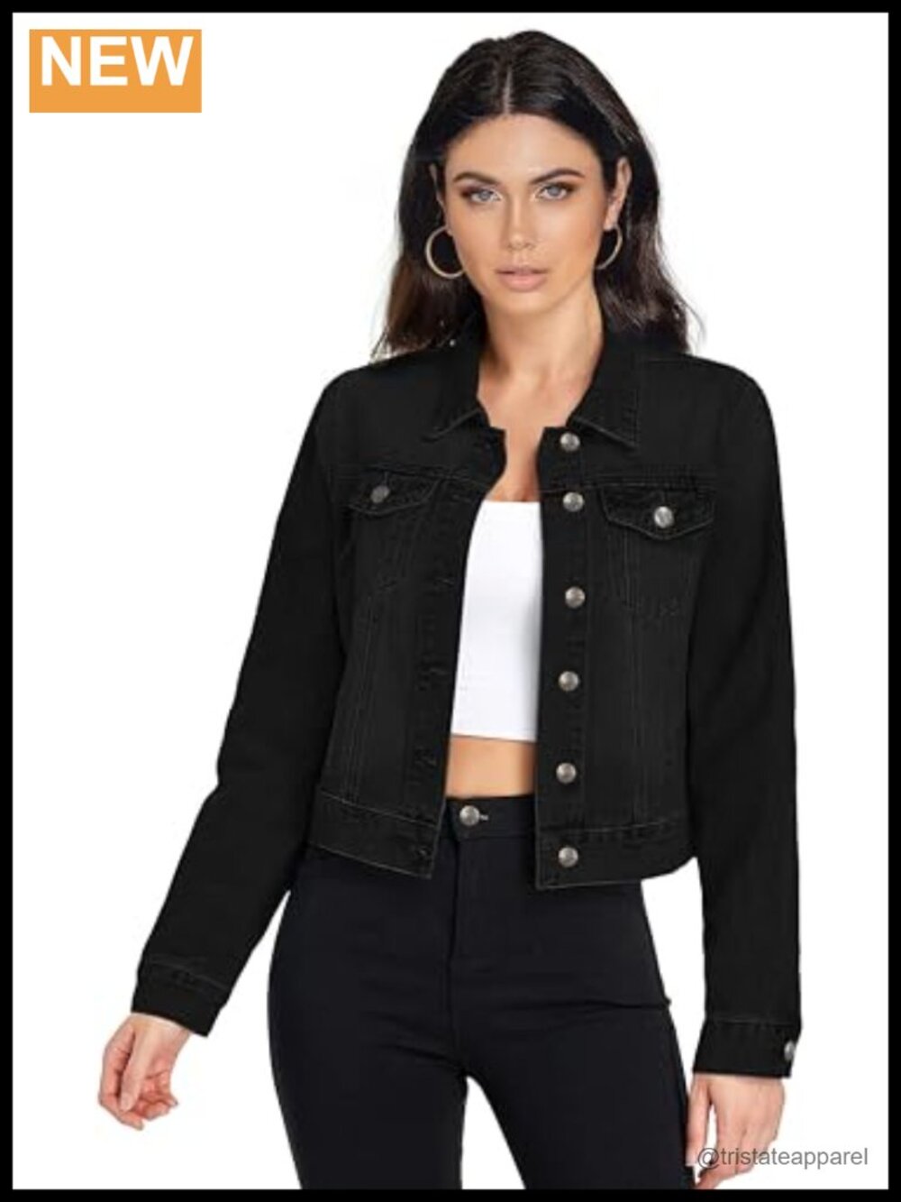 Women's Classic Fit Denim Jacket Button Down Long Sleeve
